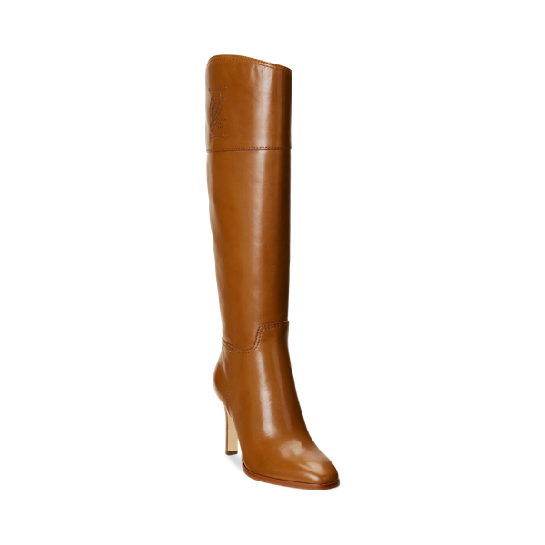 Deep Saddle Tan Page Burnished Leather Tall Boot Lauren 2