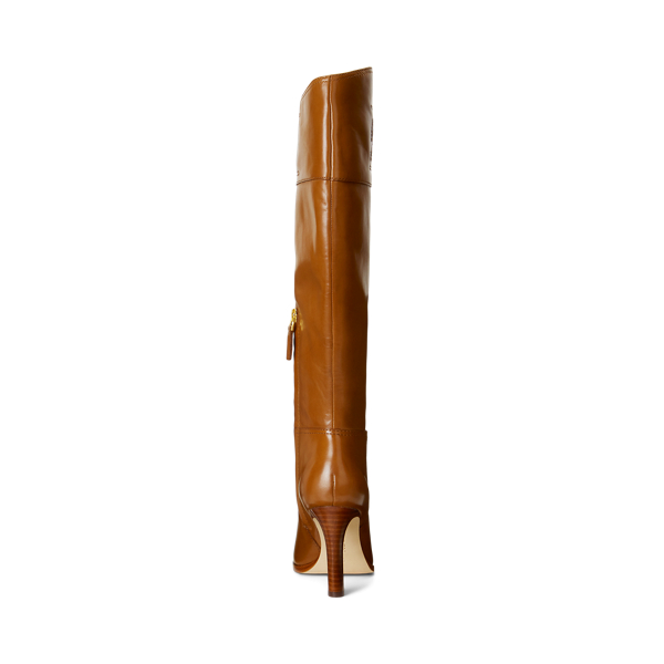 Deep Saddle Tan Page Burnished Leather Tall Boot Lauren 3