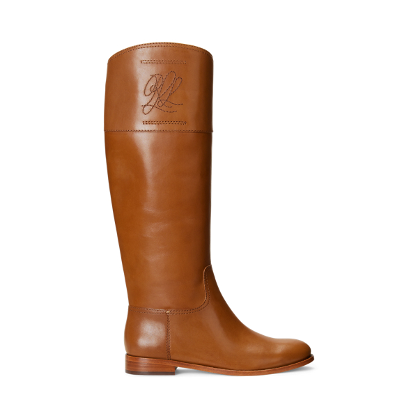 Justine Burnished Leather Riding Boot Lauren 1