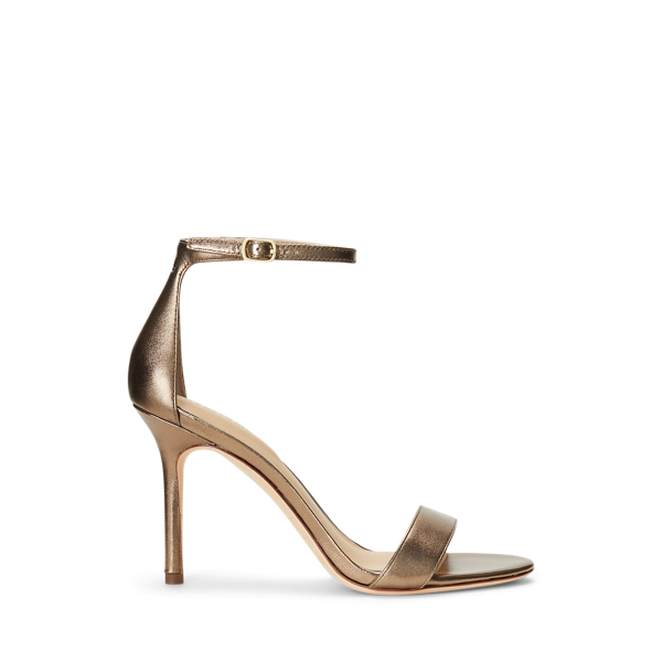 Ralph lauren gold heels on sale