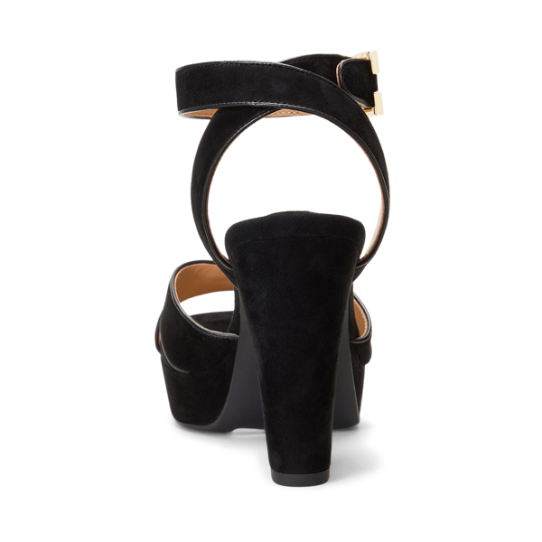 Black/Black Sasha Suede Platform Sandal Lauren for summer 3