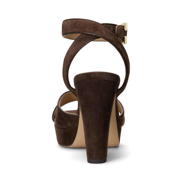 Chestnut Brown Sasha Suede Platform Sandal Lauren 3