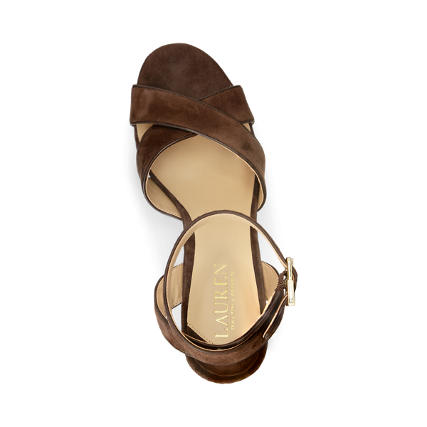Chestnut Brown Sasha Suede Platform Sandal Lauren 4