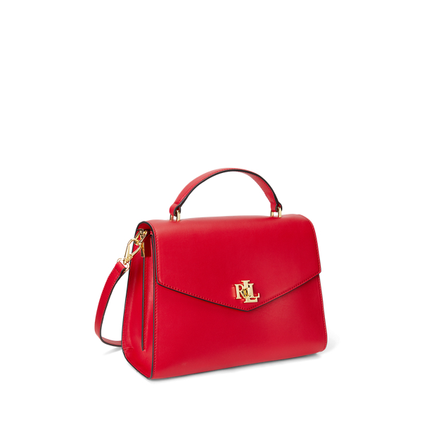 Martin Red Leather Medium Farrah Satchel Lauren 3