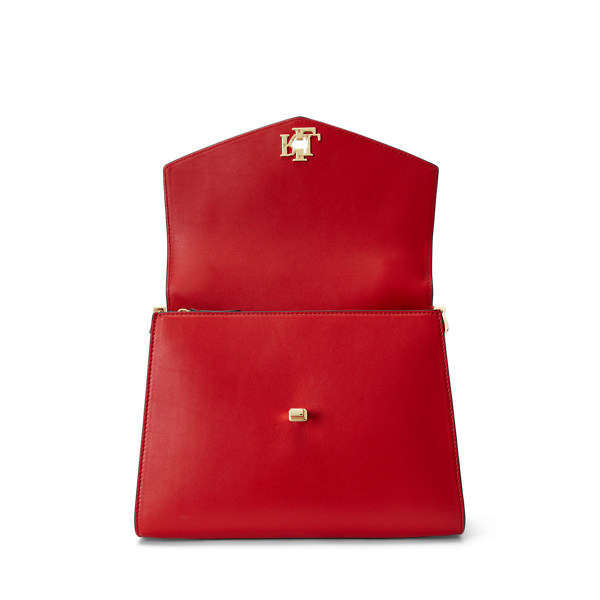 Martin Red Leather Medium Farrah Satchel Lauren 5