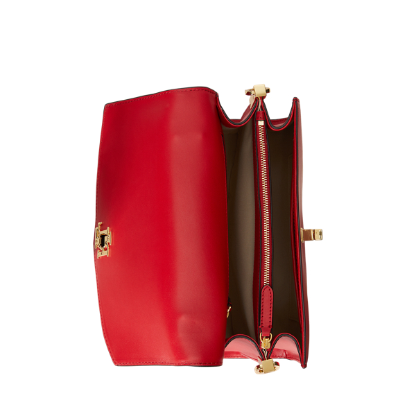 Martin Red Leather Medium Farrah Satchel Lauren 6