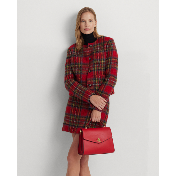 Martin Red Leather Medium Farrah Satchel Lauren 9