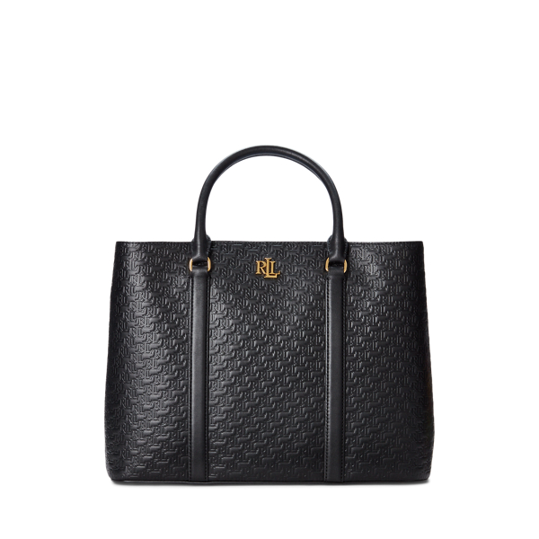 Embossed Leather Large Marcy Satchel