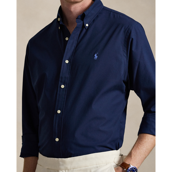Newport Navy Classic Fit Stretch Poplin Shirt Polo Ralph Lauren 6
