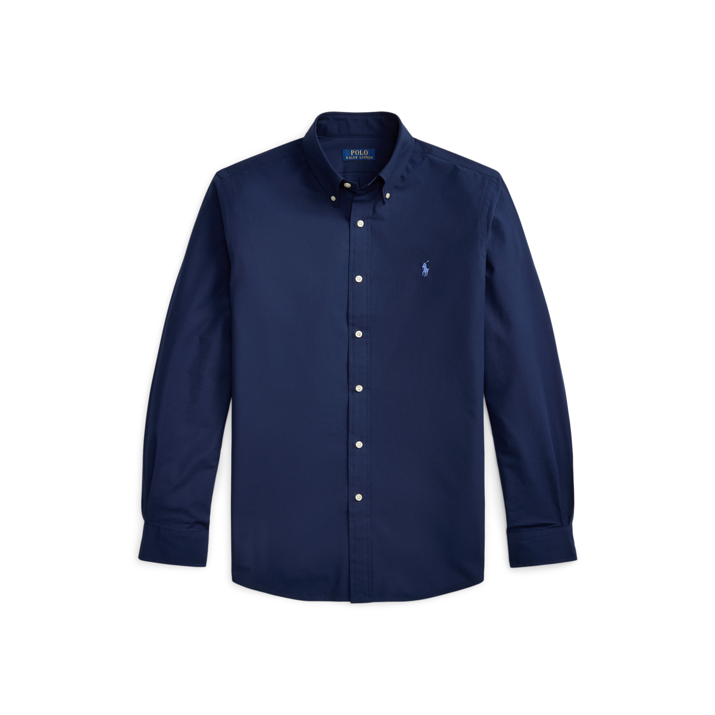Мужская рубашка Ralph Lauren Stretch Poplin Shirt - All Fits, цвет: Тёмно-синий — фото 6