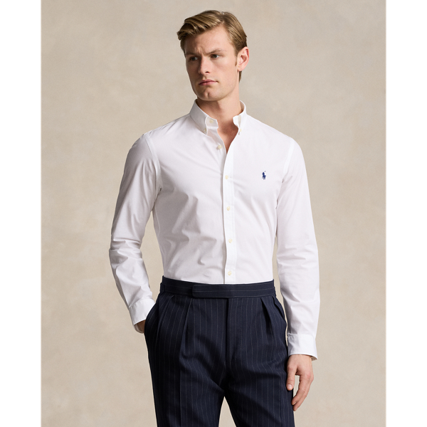 Ralph lauren slim fit poplin shirt white hotsell