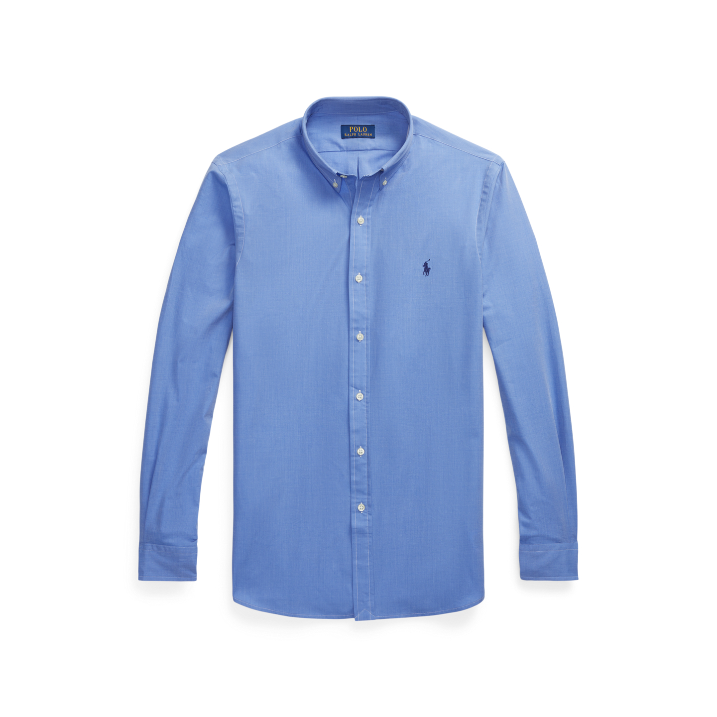 Мужская рубашка Ralph Lauren Slim Fit Stretch End-On-End, цвет: Синий — фото 4