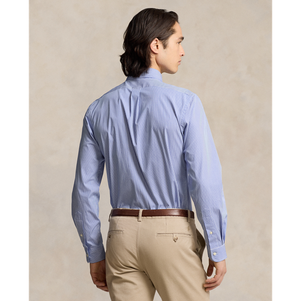 Slim Fit Striped Stretch Poplin Shirt