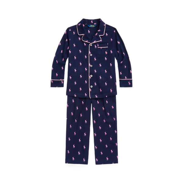 Pyjama poney Polo en flanelle de coton Girls 1.5-6.5 Years en 1