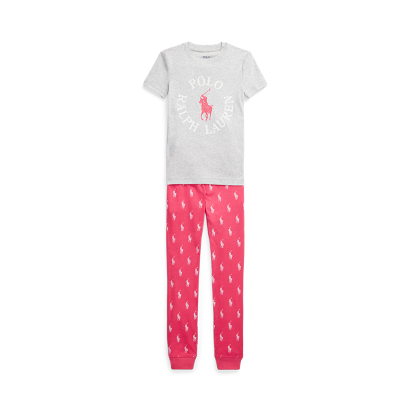 Pijama de algod&atilde;o com log&oacute;tipo Big Pony Girls 7-14 Years em 1