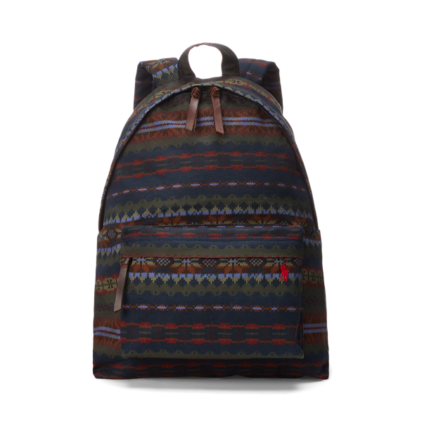 Segeltuch-Rucksack mit Fair-Isle-Muster