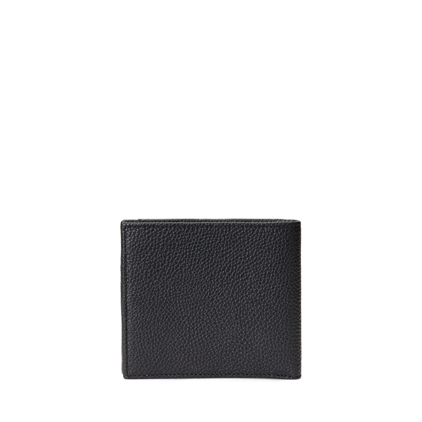 Black Pebbled Leather Billfold Wallet Polo Ralph Lauren 2