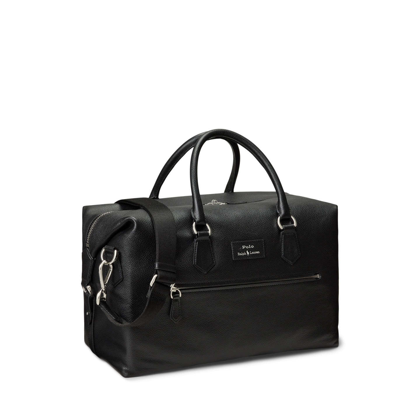Мужская сумка Ralph Lauren Pebbled Leather Duffel, цвет: Чёрный — фото 1