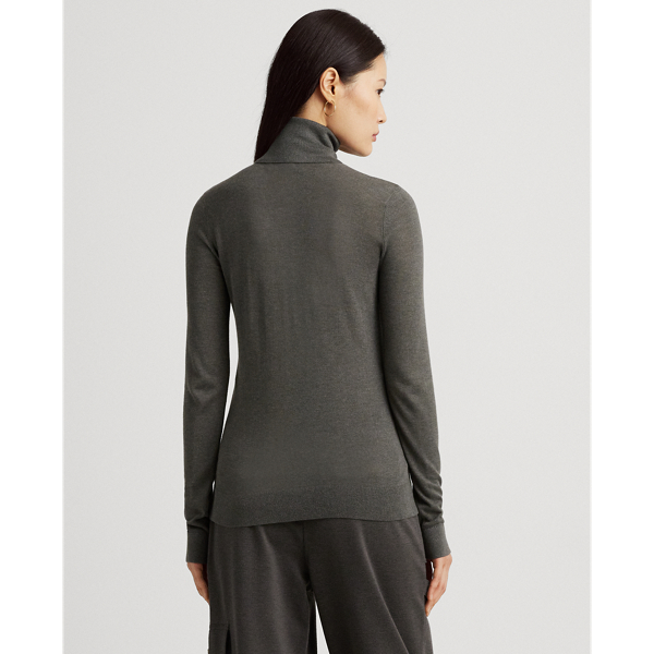 Lauren 실크 블렌드 터틀넥 Modern Grey Heather 5