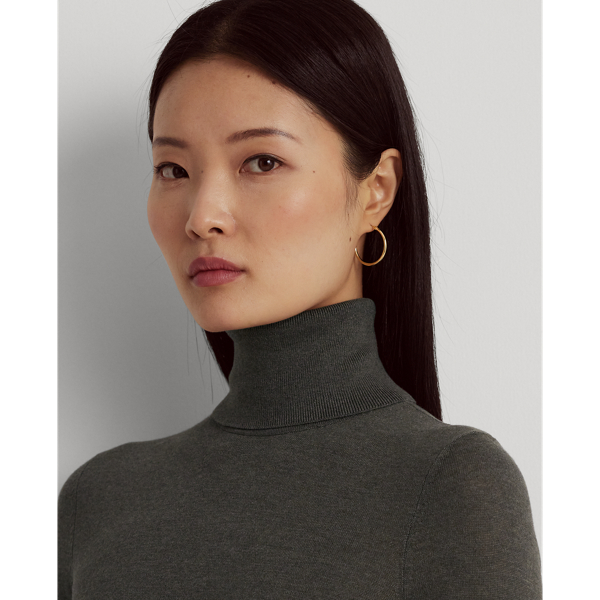 Lauren 실크 블렌드 터틀넥 Modern Grey Heather 6