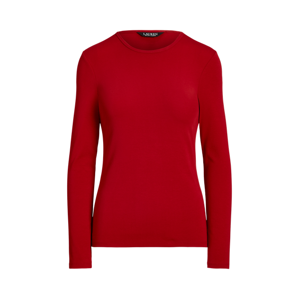 Stretch Cotton Long-Sleeve Tee Lauren 1