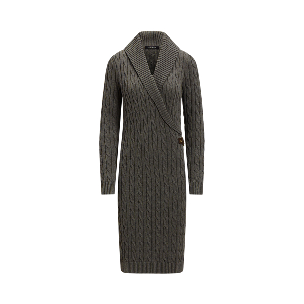 Cable-Knit Buckle-Trim Jumper Dress Lauren 1