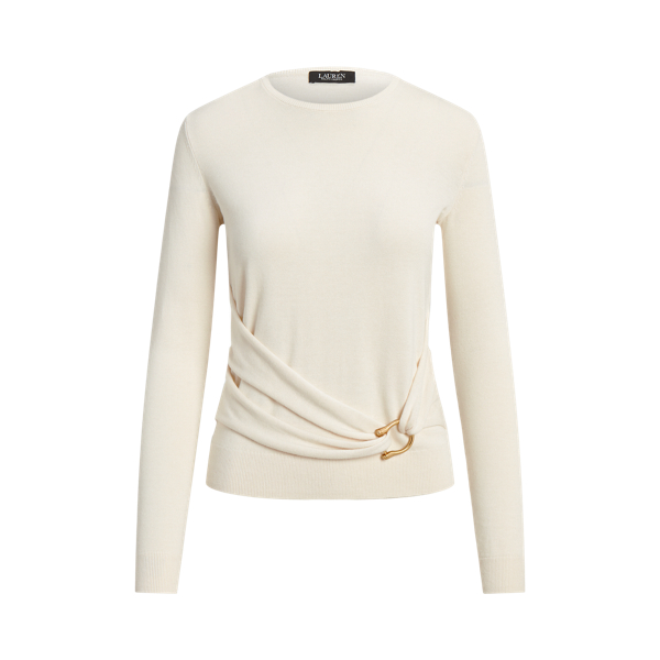 Twist-Front Cotton-Blend Sweater Lauren 1