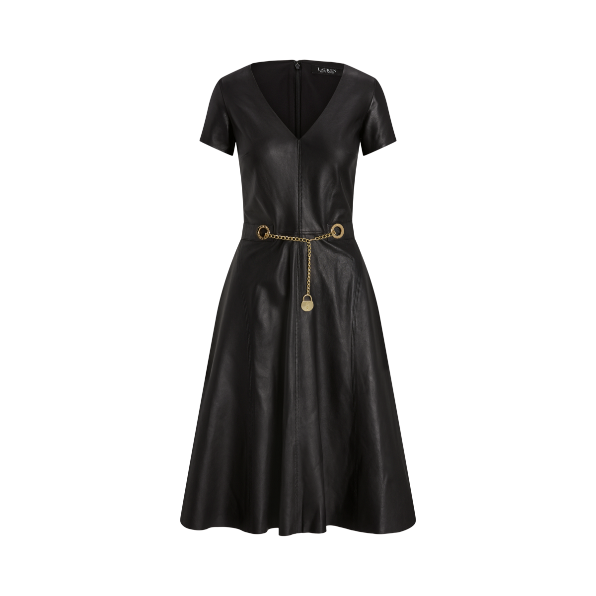 Women s Belted Stretch Lambskin Dress Ralph Lauren