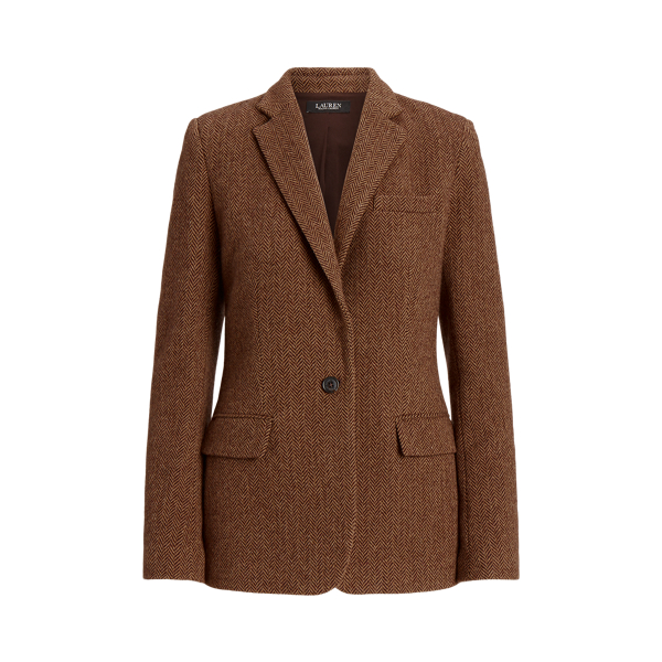 Wool-Blend Herringbone Blazer Lauren 1