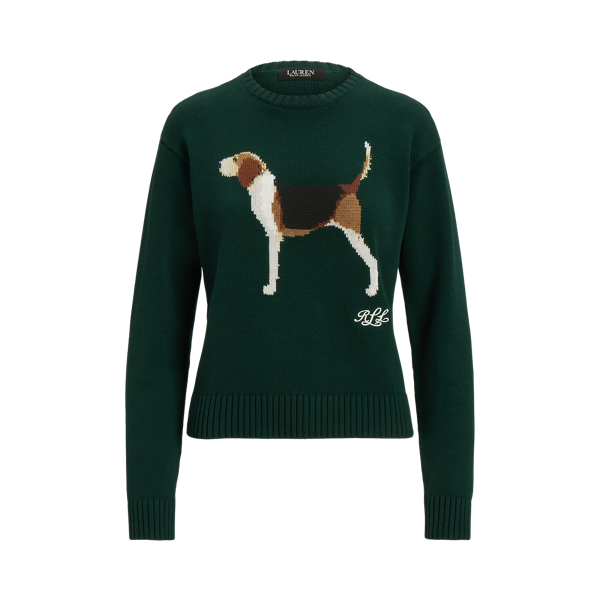 RALPH LAUREN BRAND Intarsia knit high quality cotton BEAGLE Dog sweater