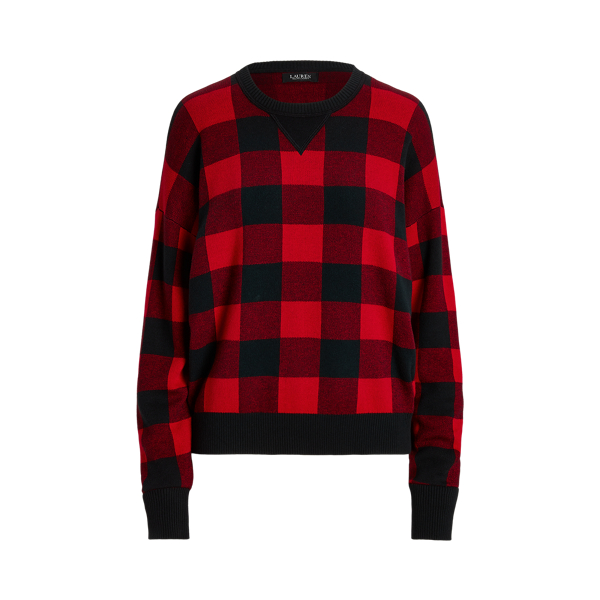 Modern cotton lounge buffalo check sweatshirt sale