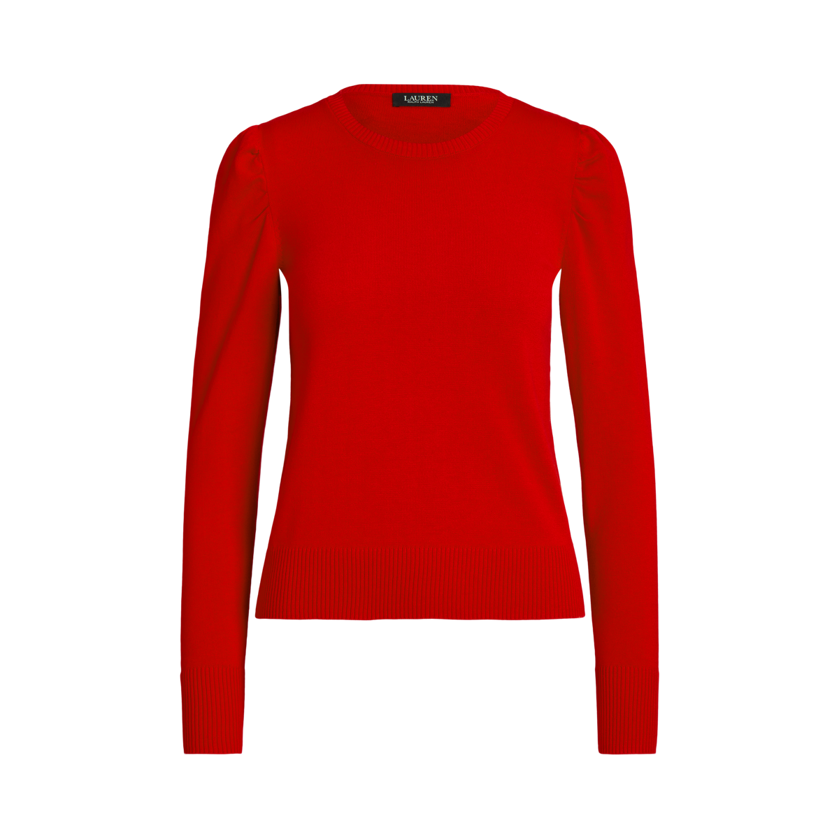 Cotton-Blend Puff-Sleeve Sweater
