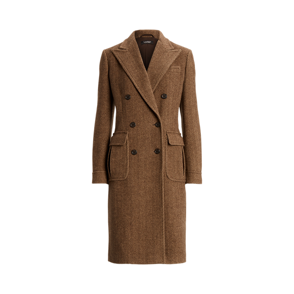 Women's Double-Breasted Herringbone Coat | Ralph Lauren