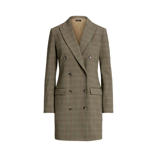 Checked Plaid Wool-Blend Twill Dress Lauren 1