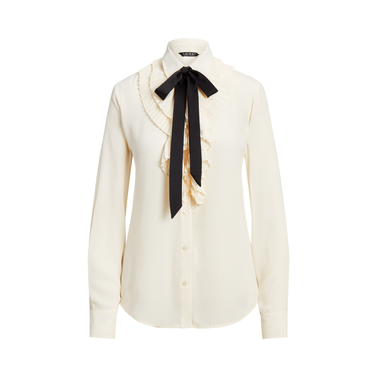 ラルフ・ローレン Lauren Ralph Lauren Ruffle-Trim Jersey Tie-Neck Top レディース シャツ トップス Floral Ruffle-Trim Jersey Tie-Neck Top
