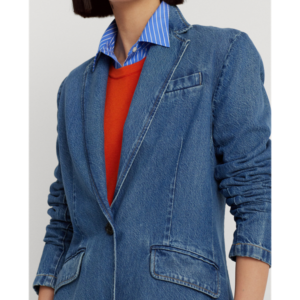 Lauren 城市藍水洗 牛仔西裝外套 6