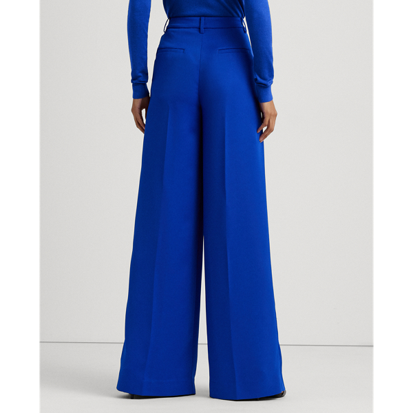 Sapphire Star Pleated Satin Crepe Wide-Leg Pant Lauren 5
