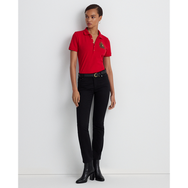 Martin Red Beaded-Crest Piqu&eacute; Polo Shirt Lauren 4