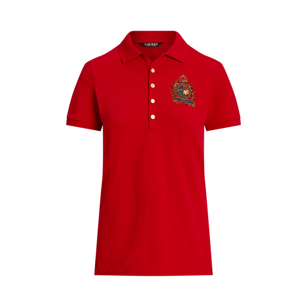 Martin Red Beaded-Crest Piqu&eacute; Polo Shirt Lauren 2