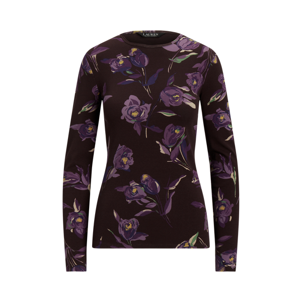 Floral Cotton Long-Sleeve Tee Lauren 1