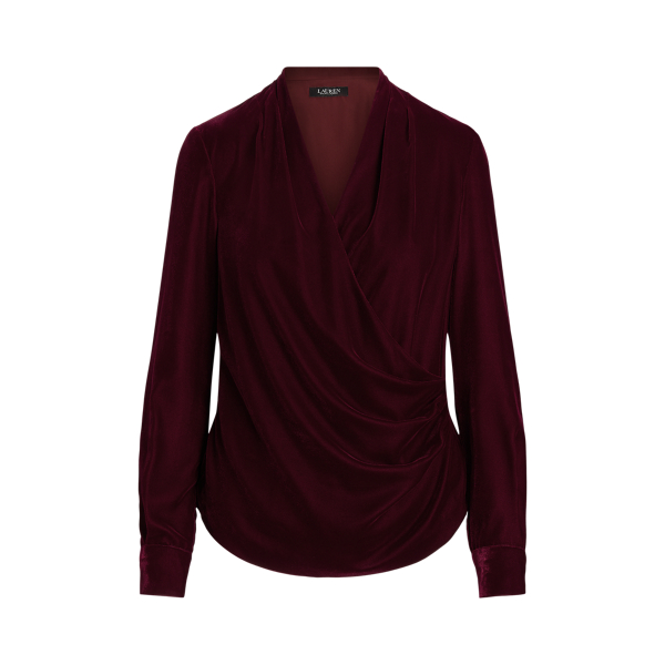 ラルフ・ローレン Lauren Ralph Lauren Pleated Velvet Surplice Blouse レディース シャツ トップス Pleated Velvet Surplice Blouse
