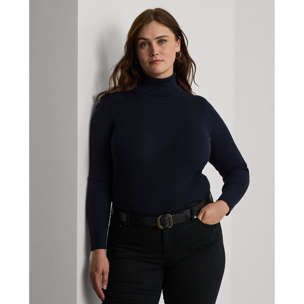 Navy roll neck jumper womens best sale