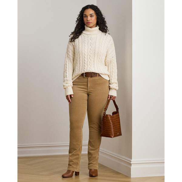 (取寄) ローレン ラルフローレン レディース ピティート コーデュロイ ミッドライズ ストレート パンツ Lauren Ralph Lauren women Petite Corduroy Mid-Rise Straight Pant Classic Camel Stretch Corduroy Mid-Rise Straight Pant | Ralph Lauren
