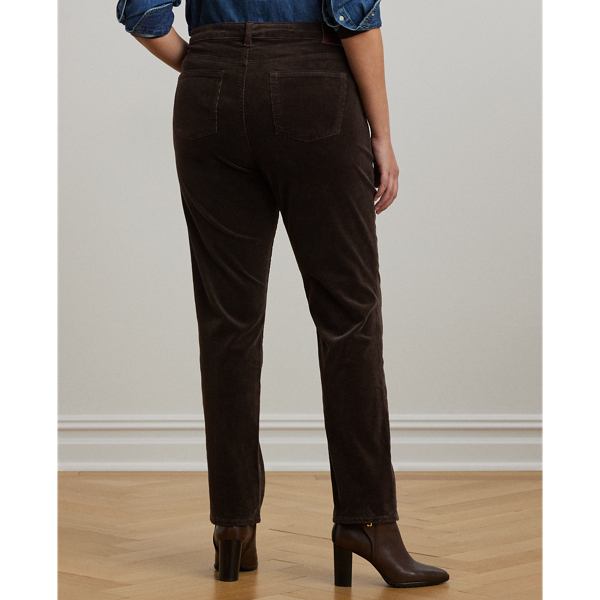 Circuit Brown Stretch Corduroy Straight Trouser Lauren Woman 5