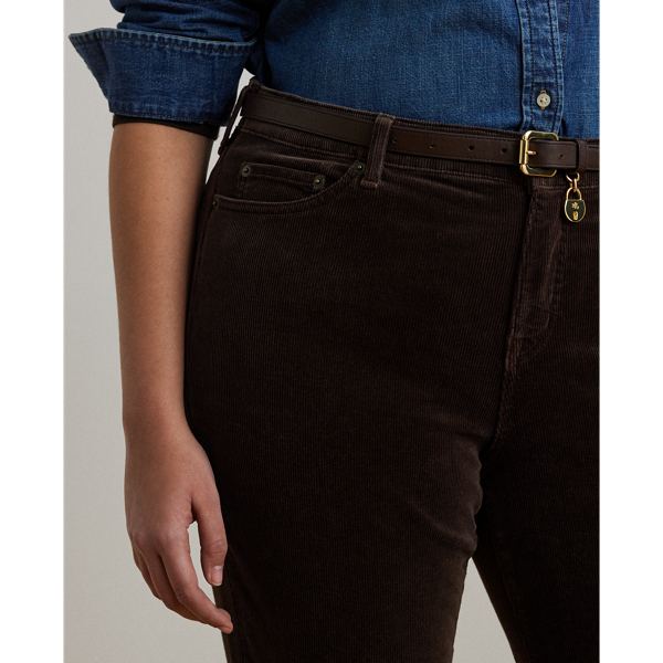 Circuit Brown Stretch Corduroy Straight Trouser Lauren Woman 6