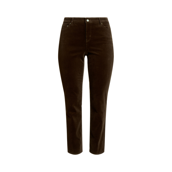 Stretch Corduroy Straight Trouser Lauren Woman 1