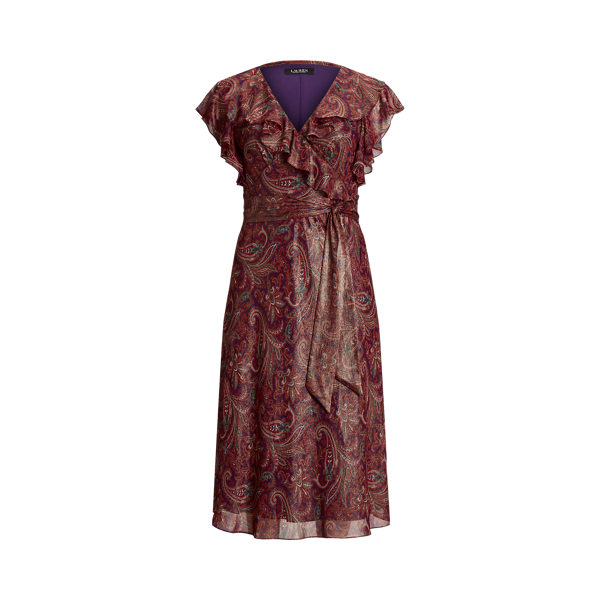 Metallic-Chiffon-Kleid mit R&uuml;schenbesatz Lauren Woman in 1