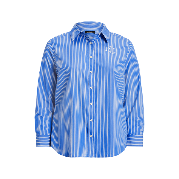 Striped Cotton Broadcloth Shirt Lauren Woman 1