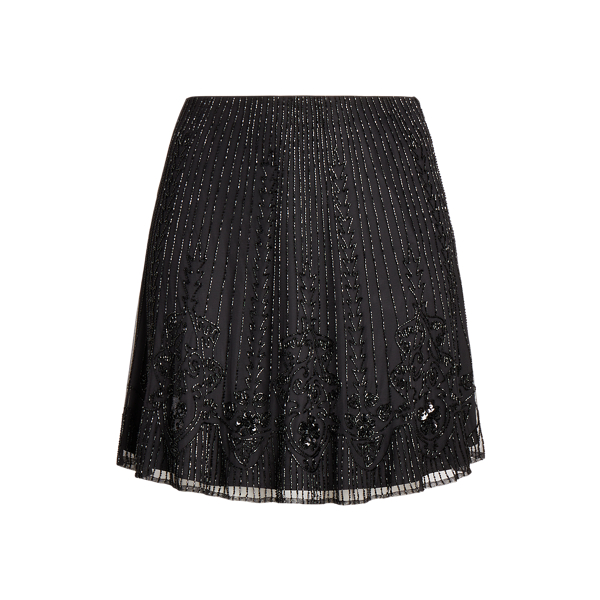 Beaded Mesh A-line Skirt Lauren Woman 1