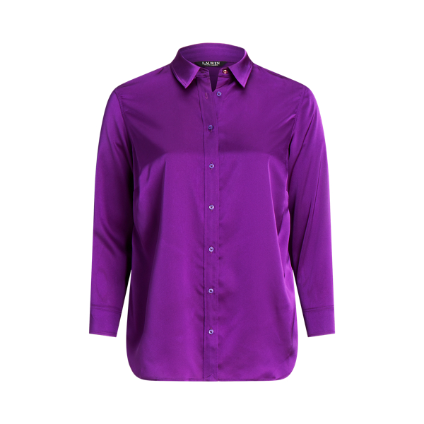 売れ筋商品|||ラルフローレン カットソー トップス レディース Women's Satin Charmeuse Shirt Black Satin Charmeuse Shirt | Ralph Lauren